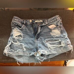 PacSun Blue Distressed Jean Shorts